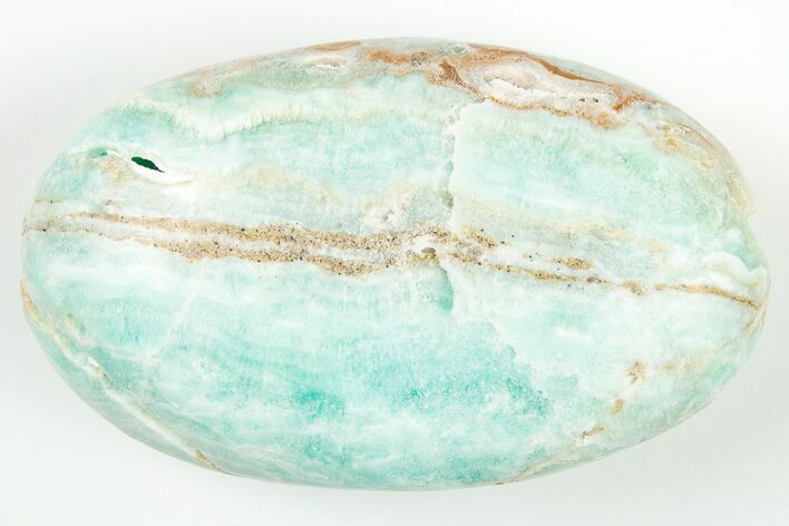 Polished Blue Caribbean Calcite Palm Stone #187859